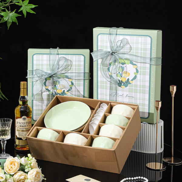 Handmade underglaze color dinnerware gift set -14pcs set