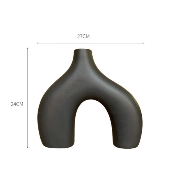 Modern simple black and white ceramic vase ornaments - Image 3
