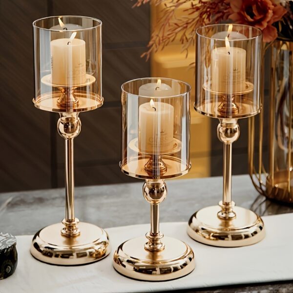 Light luxury glass candle holder ornaments